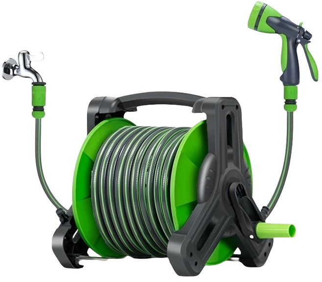 고급형 자동정리 물 호스 물 호스릴 물호스분사기 세차호스 원예호스 물호스 고압 워터건 정원 분무기호스 분사기 워터릴 30M, 초록, 1개