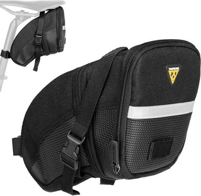 스트랩 마운트가 있는 탑 TC2262B 에어로 웨지 팩 라지 블랙, Medium