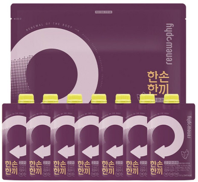 한손한끼 단백질 쉐이크 파우치 프로틴 식사대용, 60g, 7개