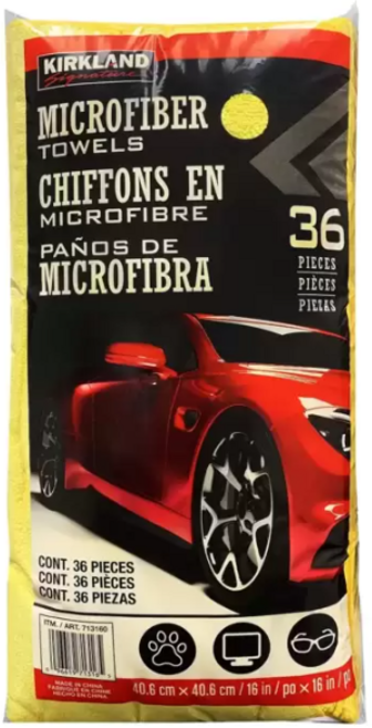 커클랜드 다용도 극세사 타월, 36개, 노란색