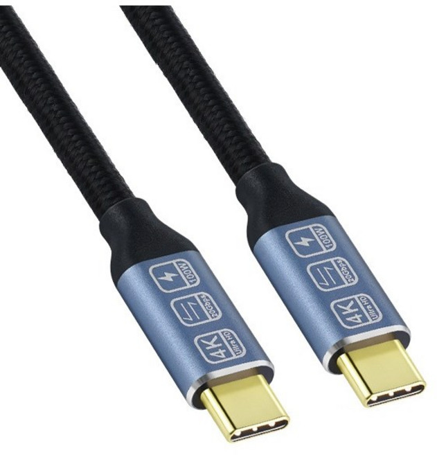 CCV895 C to C USB3.2 20Gbps / 100W 고속충전 / 4K 고화질 영상 E-Marker C타입 CtoC, 1개, CCV895 CtoC 패브릭 블랙 - 일자형, 0.5m