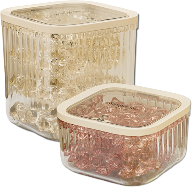 펴나나다 원터치 캡슐세제 보관함 다용도 소품 케이스, 투명