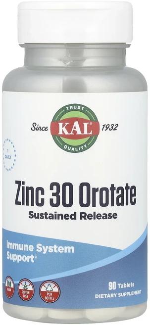 단백질 비타민 철분 마그내슘 칼슘 KAL 아연 30 오로테이트 서방형 30mg 90정 고루고루섭취해주세요, 1개 - 쿠팡