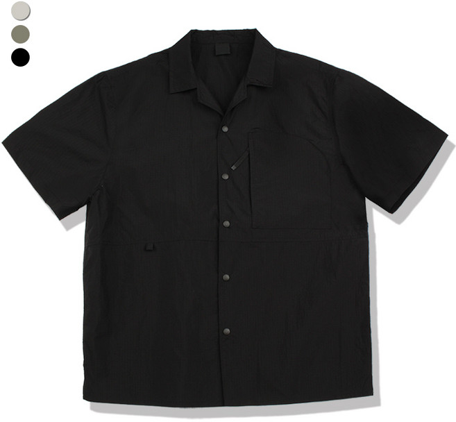 오마보이 남성용 와샤 오픈카라 지퍼포켓 셔켓