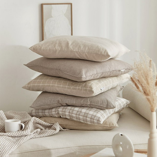 데코뷰 밀크티 방석 두꺼운 대형 의자방석(솜포함)