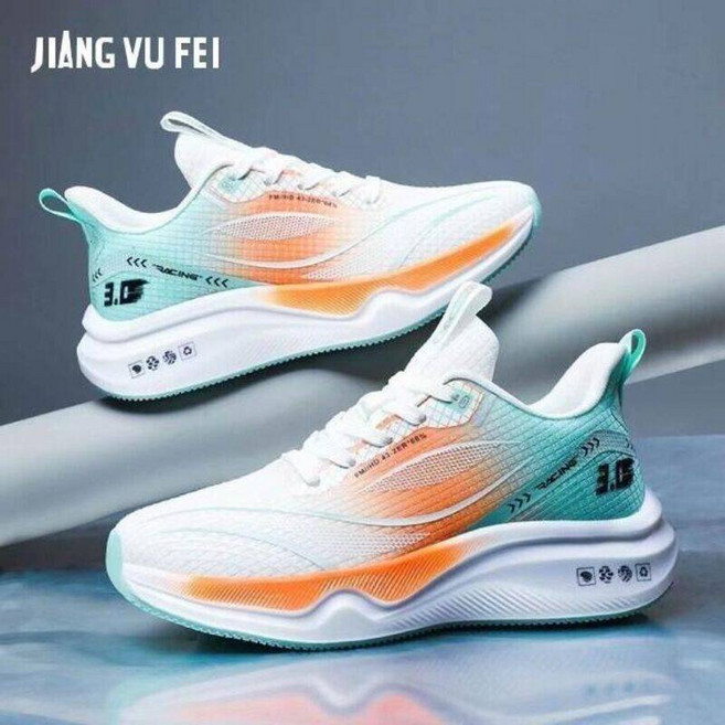 JIANG VU FEI 慢跑鞋 男款 寬楦 防水 運動鞋 減震緩沖 輕量透氣 防滑 舒適