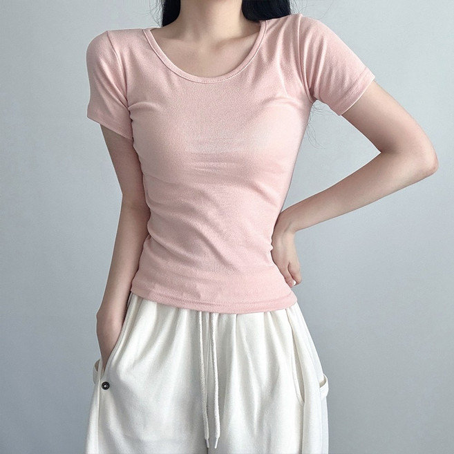 데이룸 여성 소프트핏 베이직 반팔 티셔츠