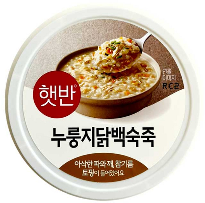 햇반 누룽지닭백숙죽, 267g, 2개