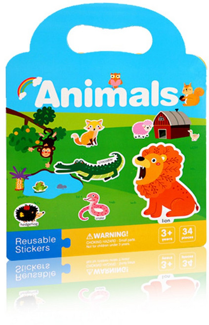 Bezt Animals 手提泡泡貼 (34片) - 兒童益智玩具 可重複使用 培養手眼協調, 外文書, 進口
