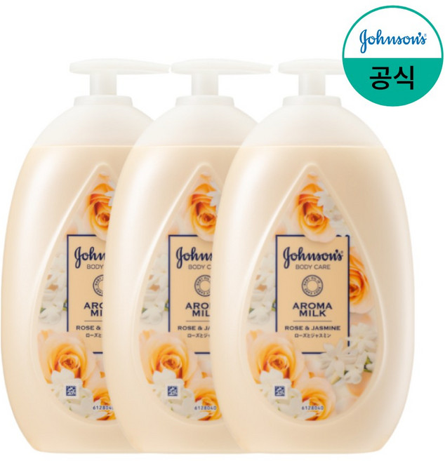 존슨즈 바디케어 아로마 밀크 로즈&자스민 로션 (공식수입품), 500ml, 3개