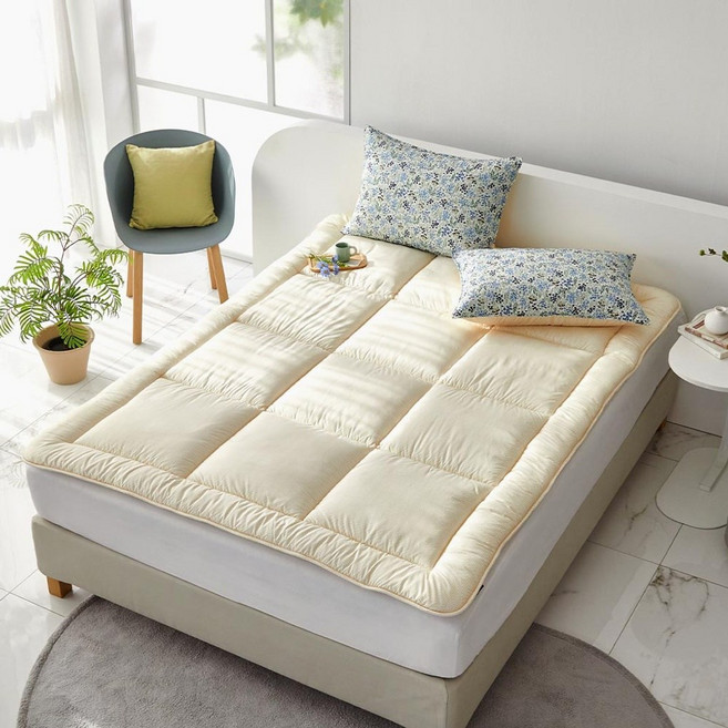 [모던하우스 광주역점] 스웰)샤이나 알러지케어 SS 토퍼 110*200 옐로우스트라이프 CV2224008