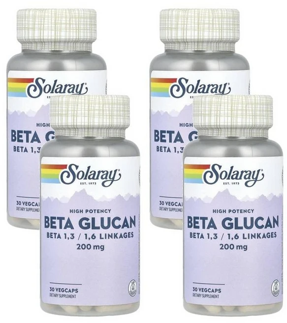 솔라레이 베타글루칸 하이 포텐시 200mg 캡슐 30정, 4개 - 쿠팡