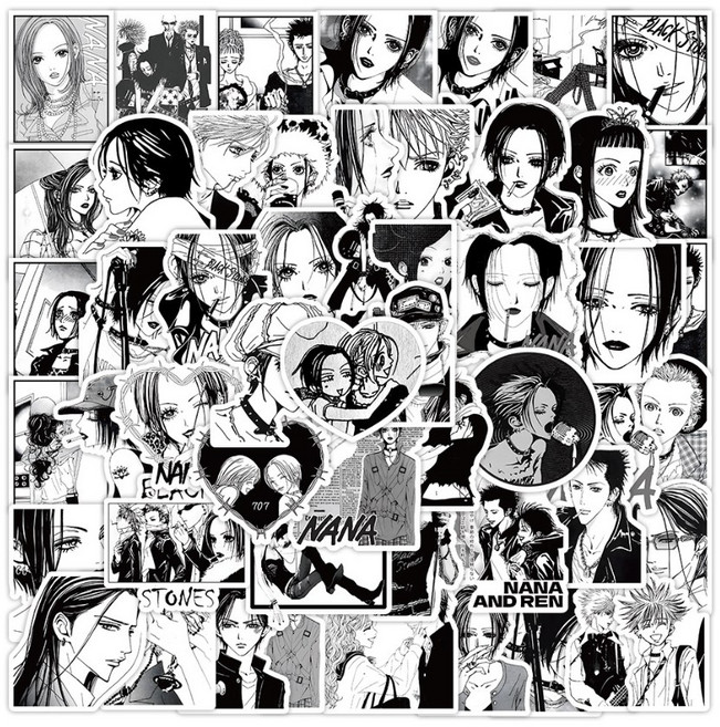 애니메이션 만화 흑백 스티커 만화책 잡지 포스터 대용량, 1개, 나나