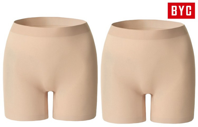 BYC&슈라네 여성용 무봉제팬티 심리스 사각팬티 2p