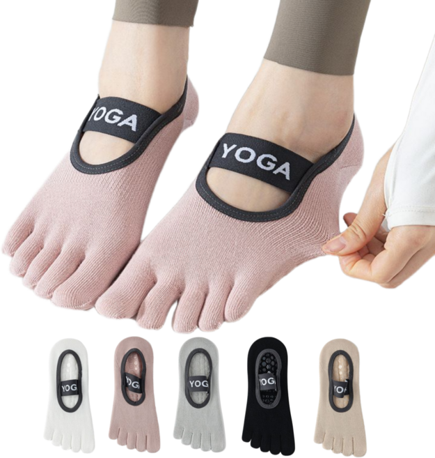 클로비티 발가락 미끄럼방지 필라테스 요가 토삭스 양말 5개세트