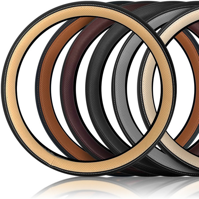 카슬라 가죽 투톤 타공 핸들커버, 06 애쉬 베이지