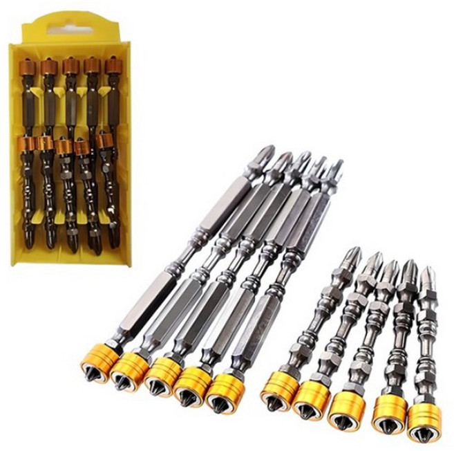 리젠스 강력자석 양용 토션 임팩 십자비트 65mm 110mm 10개세트, 65mm(5p)+110mm(5p), 10개