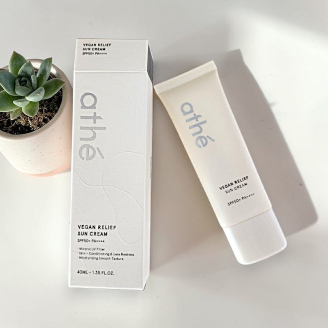 (정품) 아떼 비건 릴리프 무기자차 선크림 SPF50+ PA++, 2개, 40ml