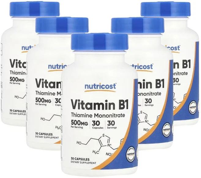 뉴트리코스트 비타민 B1 500mg, 5개, 30정 - 쿠팡