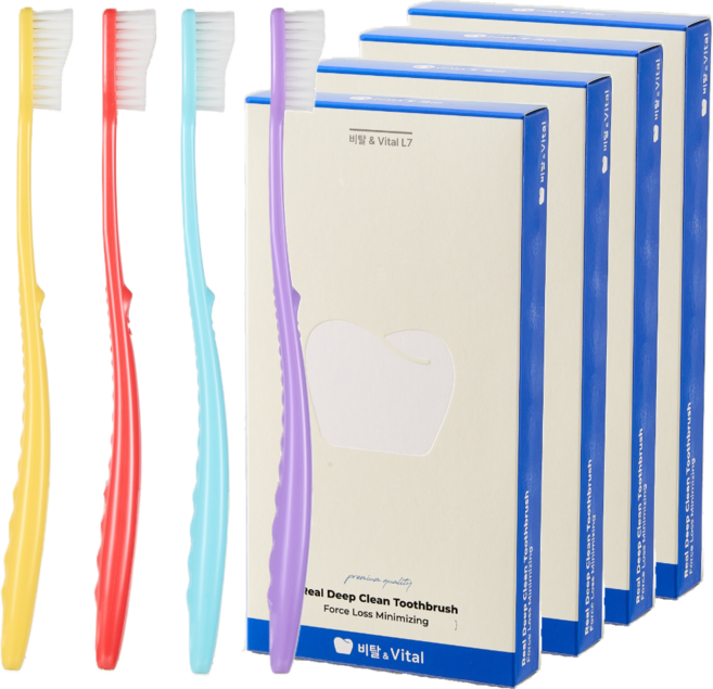 비탈 부드러운 미세모칫솔 치과용 잇몸케어 라지딥케어, 4세트, 4개입