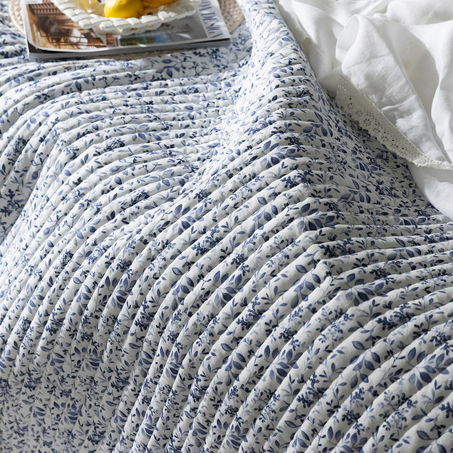 애쉬앤 플라워 순면 피그먼트 워싱 스프레드, 블루플라워