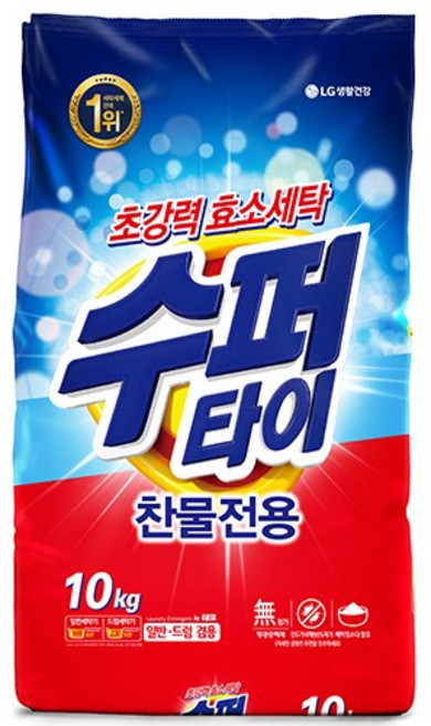 수퍼타이 베이킹소다 플러스 분말세제 리필, 10kg, 1개