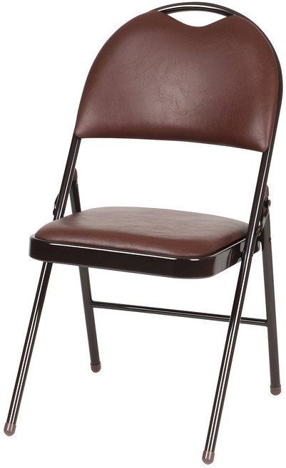 도리퍼니처 쿠션 분체 접이식 의자, 브라운, 1개