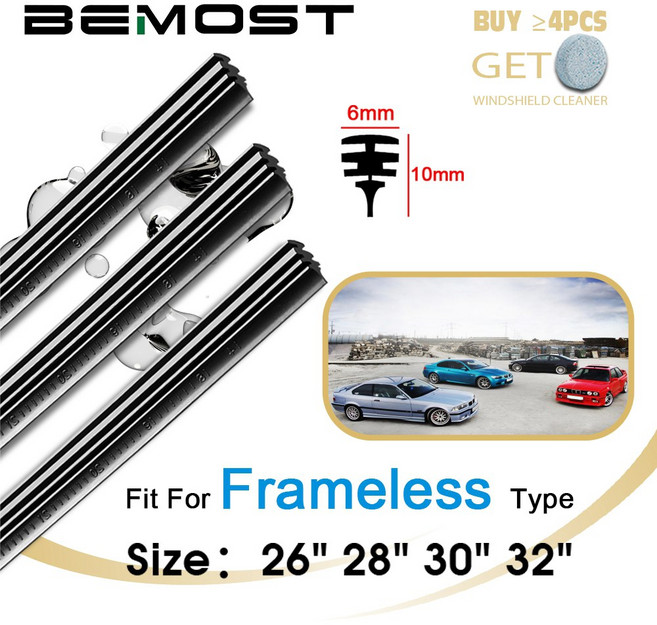 30 천연 32 와이퍼 액세서리 스트립 프레임리스 28 고무 유리 26 자동차 6mm 블레이드 리필 DIY, 28INCH 700MM