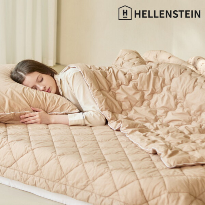[헬렌스타인] FW최신상 프랑스산 워셔블 양모 차렵이불 세트Q(이불+베개커버), 색상:라떼베이지