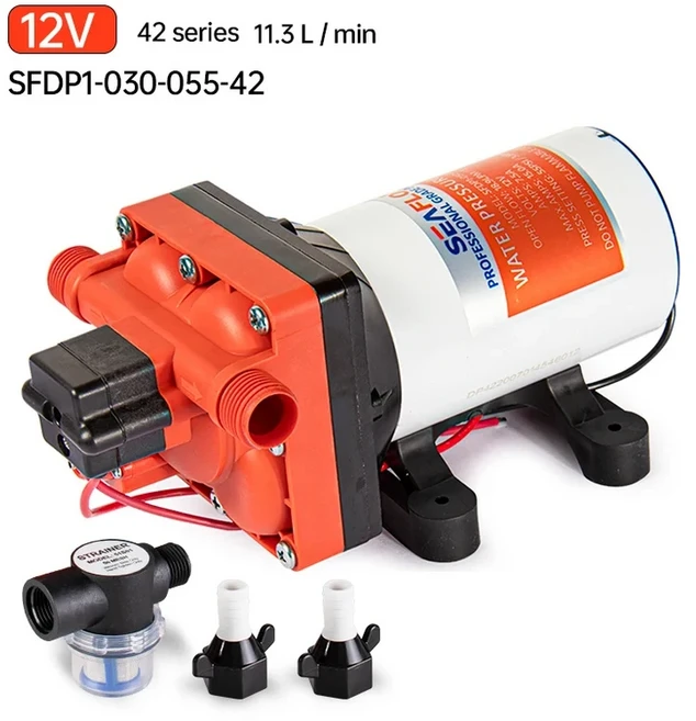 SEAFLO 42 시리즈 다이어프램 워터 펌프 3.0GPM 55PSI 12 볼트 호환 전기 요트 보트 해양 RV 캐러밴 고압, 01 SFDP1-030-055-42_01 CHINA