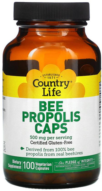 Country Life 꿀벌 프로폴리스 Bee Propolis 캡슐 250 mg 베지 캡슐 100정, 1개