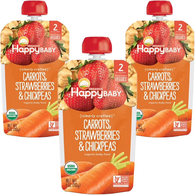 해피베이비 클리어리 크래프티드 어린이 스무디 113g, 3개