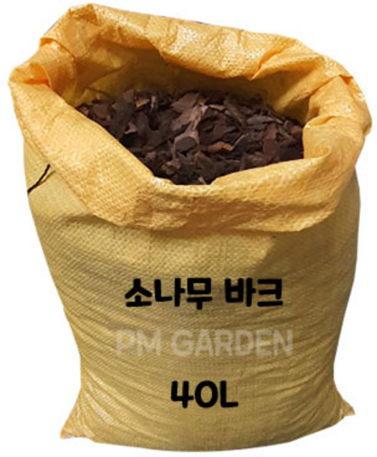 [풀물정원] 소나무 바크 (40리터) - 친환경 나무 조각 칩 고급 정원 화단 화분 멀칭재, 1개