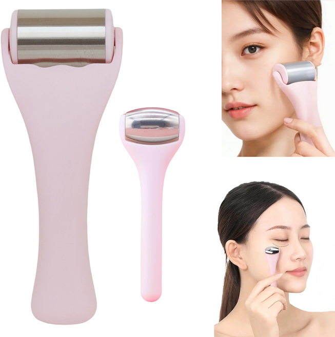 플로우샵 스텐 쿨링 마사지기 아이스 롤러, 2개, 베이비핑크