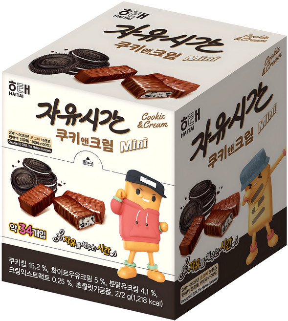 자유시간 미니 쿠키앤크림, 272g, 1개