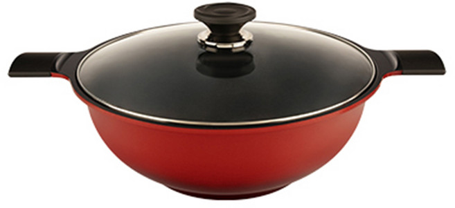 국내산 라체나 메이플트리 IH 세라믹 코팅 냄비 웍냄비26, 1개, 레드, 26cm