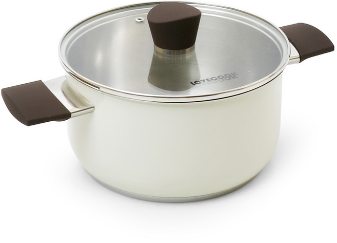 러브쿡 인덕션 크림 스텐냄비 시리즈, 양수 20cm, 1개