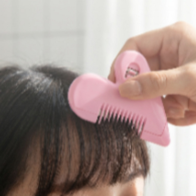 슬픽 셀프 앞머리 자르기 컷팅기 빗가위 헤어, 1개, 핑크