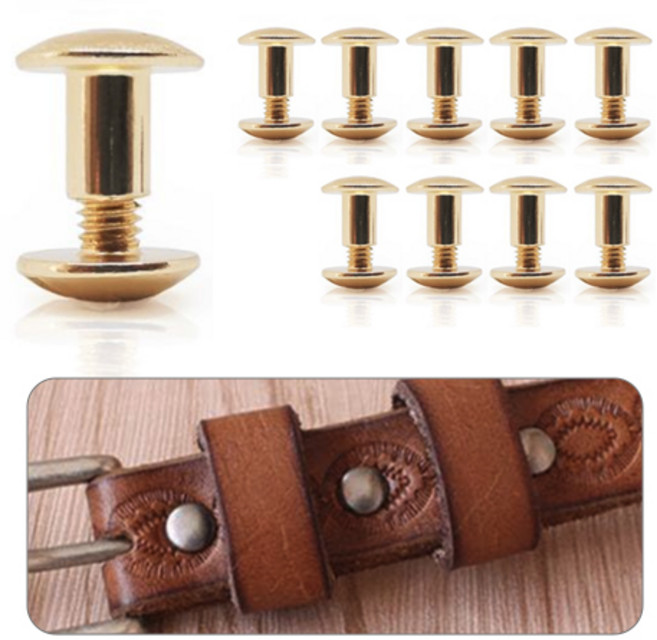 프루마 라운드 나사형 리벳 10mm, 10개, 골드