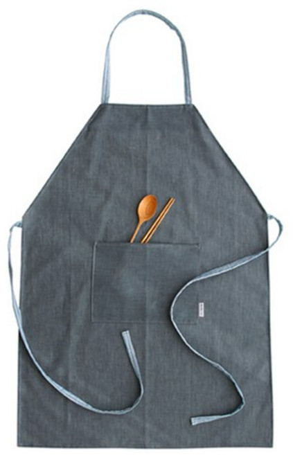 국내 제조 브링미 남여공용 와이드형 Ver.2 방수앞치마, 멜란지그레이 + 블루스트라이프, 1개