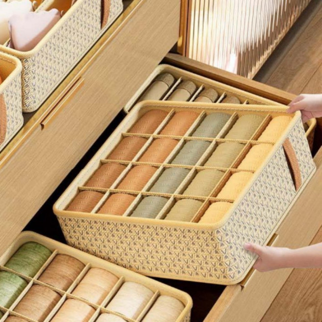 드레스룸 서랍 속옷정리함 칸분리 양말 패브릭 수납함, 1개, 보라잡화점 20칸