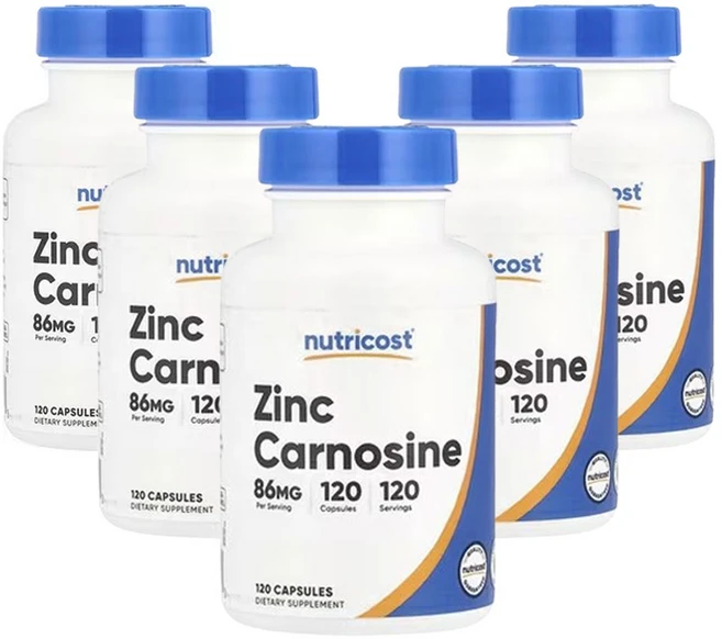 뉴트리코스트 아연카르노신 86mg 120캡슐, 5개, 120정 - 쿠팡
