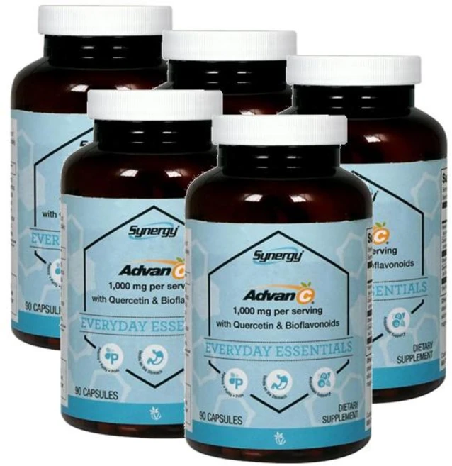 비타코스트 비타민C 1000mg 퍼서빙 퀘르세틴 바이오플라보노이드 45일분 Vitacost Advan-C Quercetin Bioflavonoids, 5개, 90정 - 쿠팡