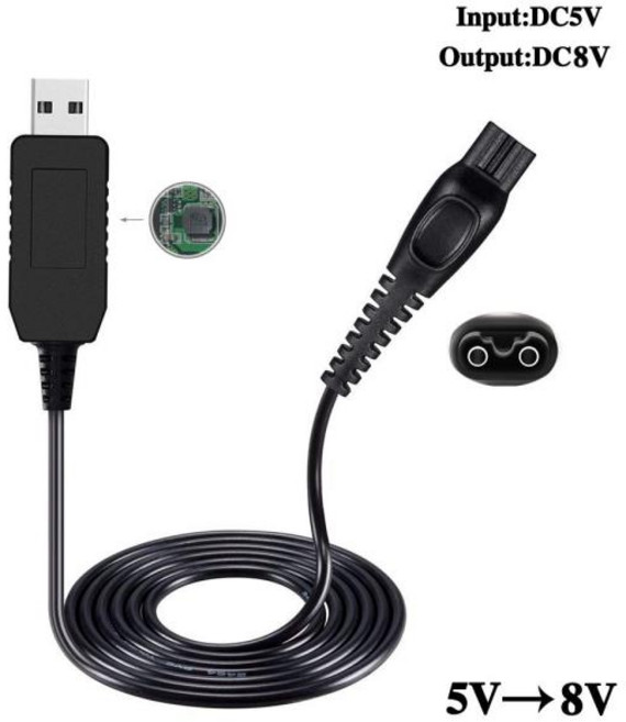HQ850 면도기 전원 리드 충전기 필립스 호환 노렐코 원블레이드 QP2530 8V, 1개