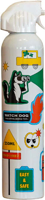 와치독 스프레이식 소화기 가정용 주방용 캠핑용 에어로졸식 화이트키치 소화용구, 1개, 250ml