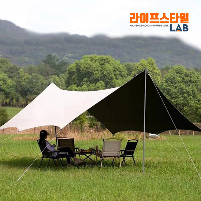 초대형 헥사타프 캠핑그늘막 블랙코팅 암막 자외선차단