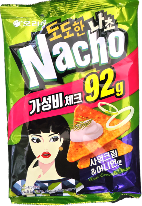 오리온 도도한 나쵸 사워크림 어니언맛, 92g, 3개