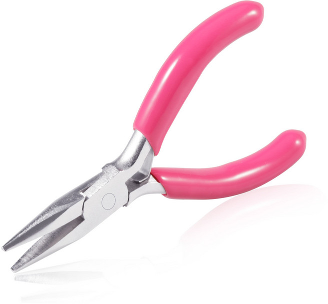 SPEEDWOX 3인치 미니 롱 노즈 플라이어 핑크 PVC 핸들 체인 노즈 플라이어 쥬얼리 비즈 와이어 래핑 DIY 공예 공구, 1개