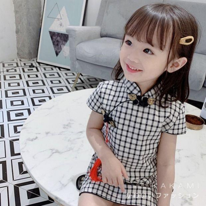 good 女童夏裝兒童旗袍裙公主裙中國風連衣裙小女孩裙子