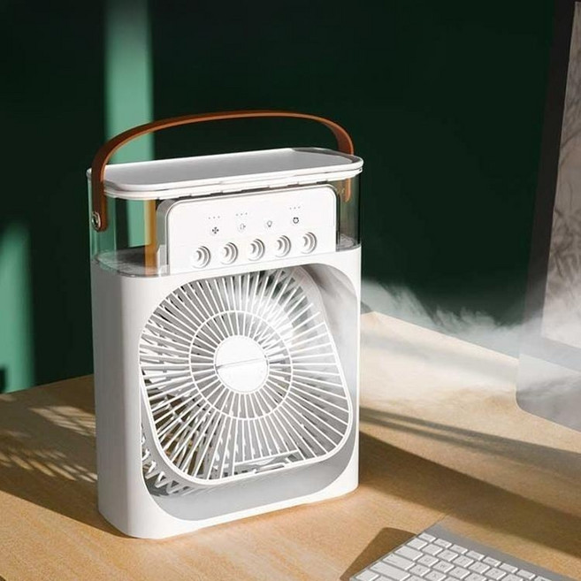 소형 선풍기 사무실 원룸 미니냉풍기, 아이보리 화이트 5노즐